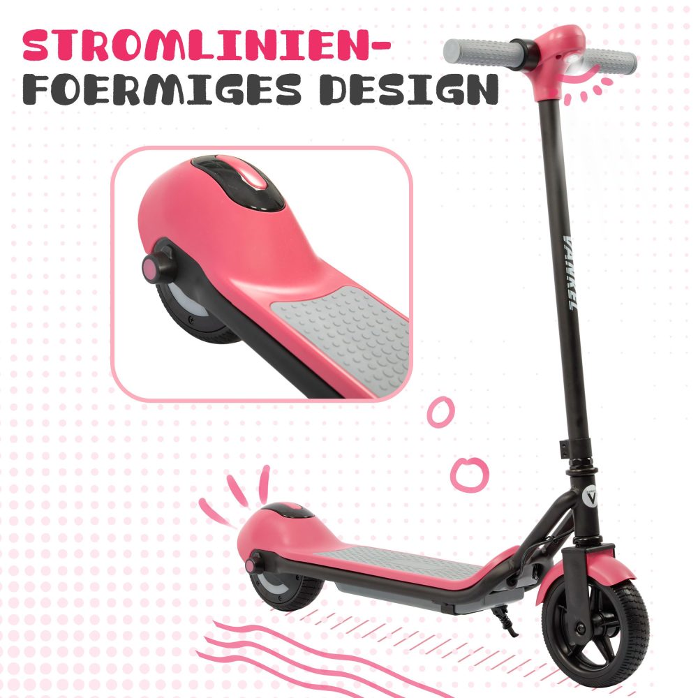 Stromlinienförmiges Design des hinteren Kotflügels in Rosa.
