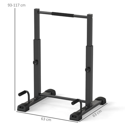 Technische Maße: Basis 73x63 cm, Höhenverstellbar 93-117 cm.