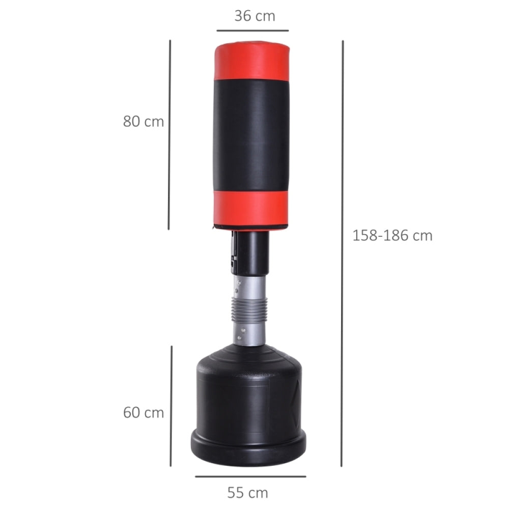 Technische Maße: Gesamthöhe verstellbar von 158 cm bis 186 cm, Basisbreite 55 cm.