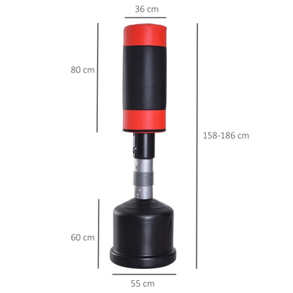 Technische Maße: Gesamthöhe verstellbar von 158 cm bis 186 cm, Basisbreite 55 cm.