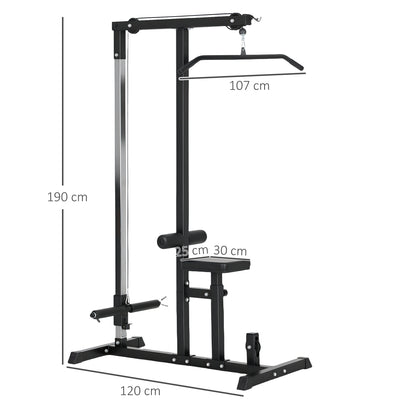 Technische Maße: Höhe 190 cm, Breite 107 cm, Tiefe 120 cm.