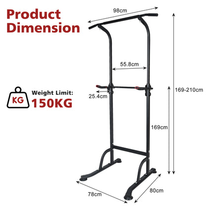 Technische Maße: Stellfläche 98x79 cm, Höhe max. 207 cm, Belastbarkeit 150 kg.