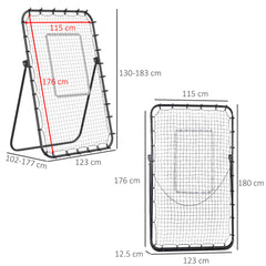 Technische Skizze zeigt die Maße: 123 cm Breite, 178,5 cm maximale Höhe und 110-153 cm Tiefe.