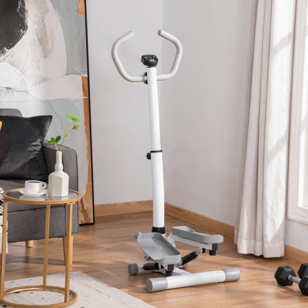 Training zu Hause mit dem verstellbaren Stepper im Wohnzimmer