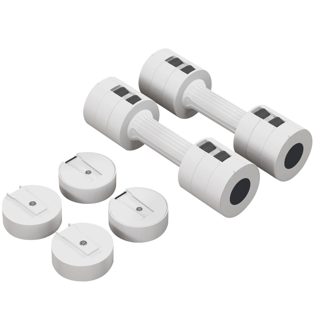 Verstellbare Hanteln 2er Set Weiß: 3-in-1 Kurzhanteln mit Gewichtsblöcken