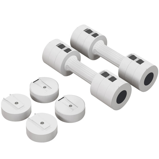 Verstellbare Hanteln 2er Set Weiß: 3-in-1 Kurzhanteln mit Gewichtsblöcken