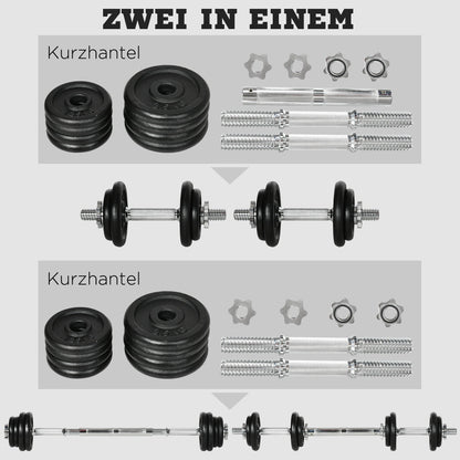 Vielseitiges Design: Umbau von Kurzhanteln zur Langhantel mit Verbindungsstück