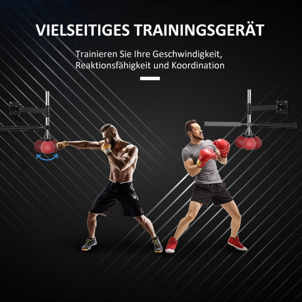 Vielseitiges Trainingsgerät: Grafik zeigt zwei Boxer beim Ausweichen der rotierenden Stange.