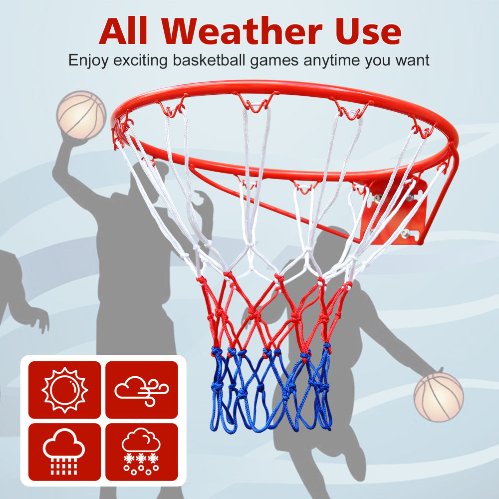 Wetterfeste Eigenschaften des roten Basketballkorbs für Regen und Sonne