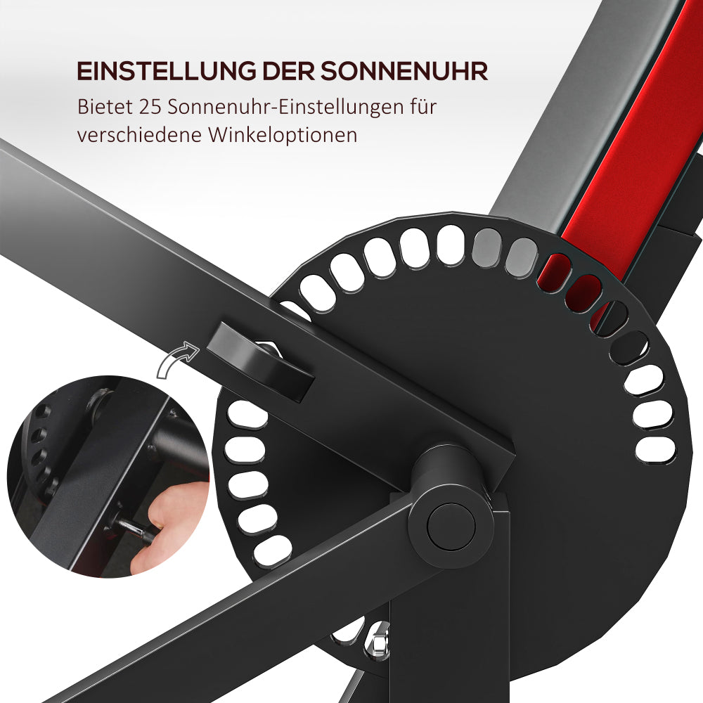 Winkel-Einstellung (Sonnenuhr): 25 verschiedene Positionen für den perfekten Trainingswinkel.