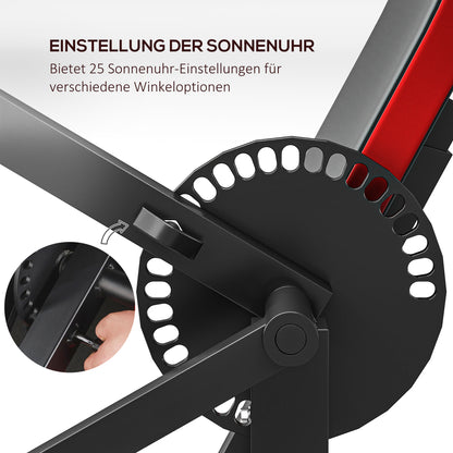 Winkel-Einstellung (Sonnenuhr): 25 verschiedene Positionen für den perfekten Trainingswinkel.