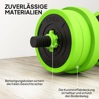 Zuverlässige Materialien: Bodenschonende Kunststoffgewichte in Grün