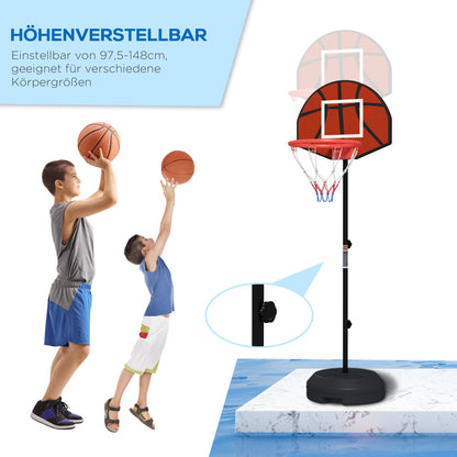 Zwei Kinder unterschiedlicher Größe beim Spielen, zur Veranschaulichung der Höhenverstellbarkeit.