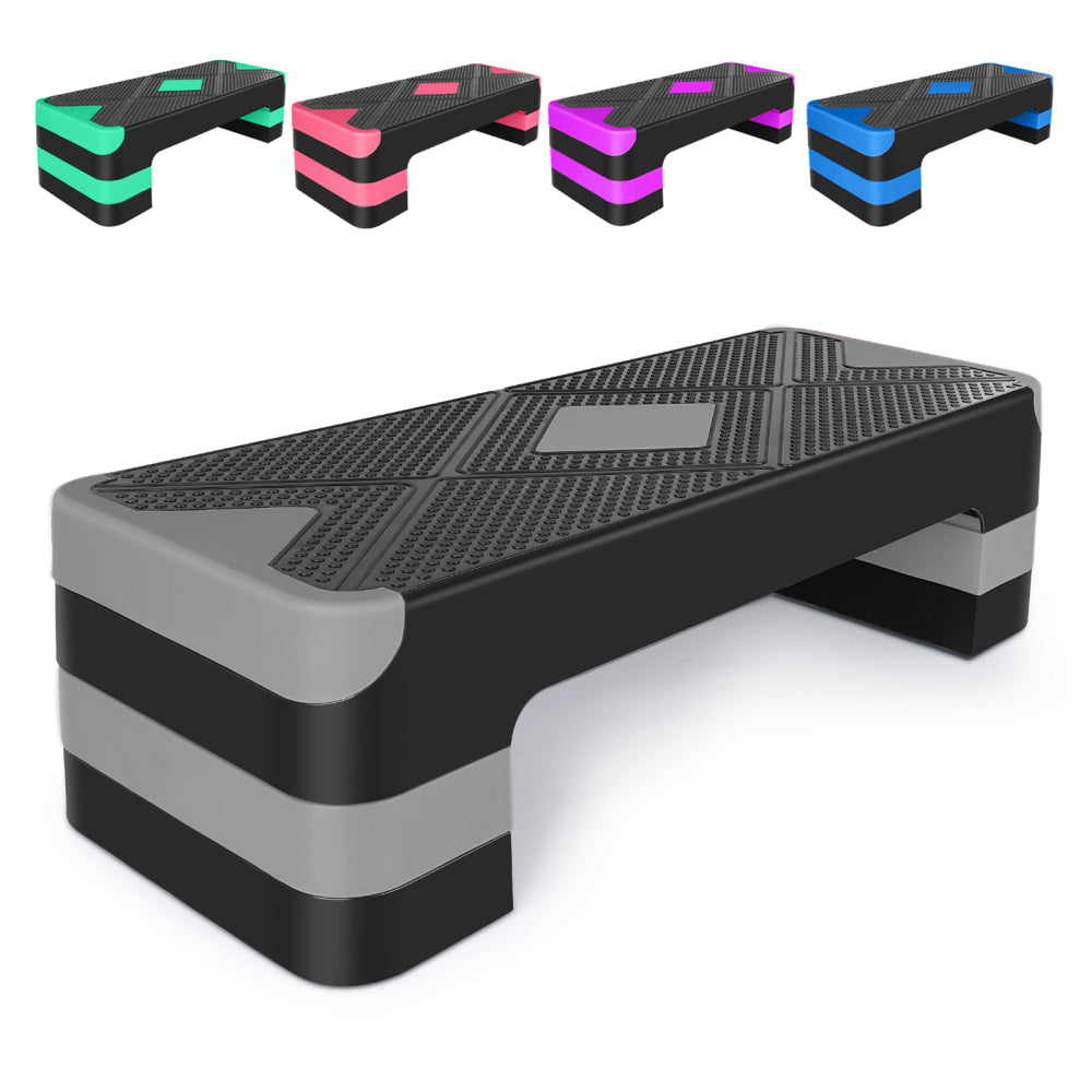 Übersicht der vier Farbvarianten: Grün, Grau, Pink und Blau im Vergleich.