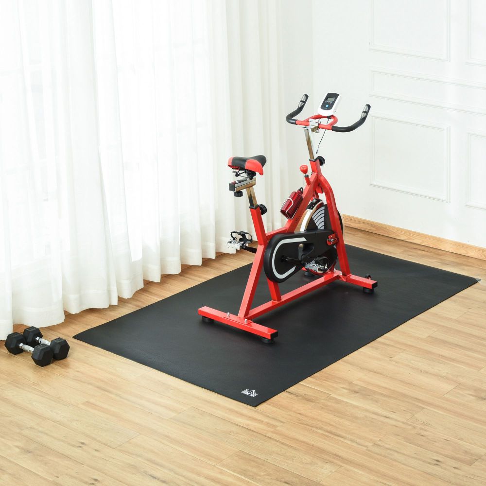 Sunjetfit Fitnessunterlage – Schwarze Schutzmatte unter dem Heimtrainer im Wohnzimmer