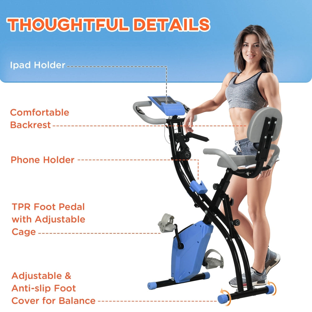 H102 Heimtrainer Thoughtful Details – Handyhalter, Rückenlehne, TPR-Pedale und Anti-Rutsch-Fußabdeckung