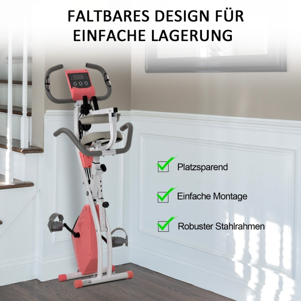 H102 Heimtrainer – Faltbares Design für einfache Lagerung: platzsparend, einfache Montage, robuster Stahlrahmen