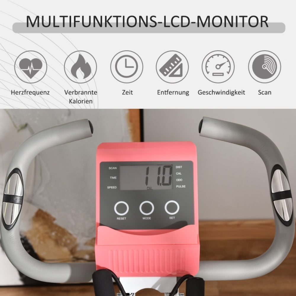 H102 Heimtrainer – Multifunktions-LCD-Monitor mit Herzfrequenz, Kalorien, Zeit, Distanz und Geschwindigkeit