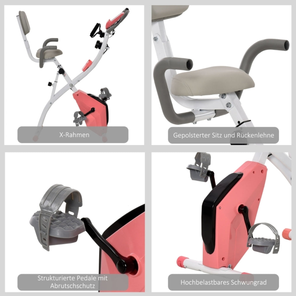 H102 Heimtrainer – X-Rahmen, verstellbare Rückenlehne, Pedale und magnetisches Schwungrad im Überblick