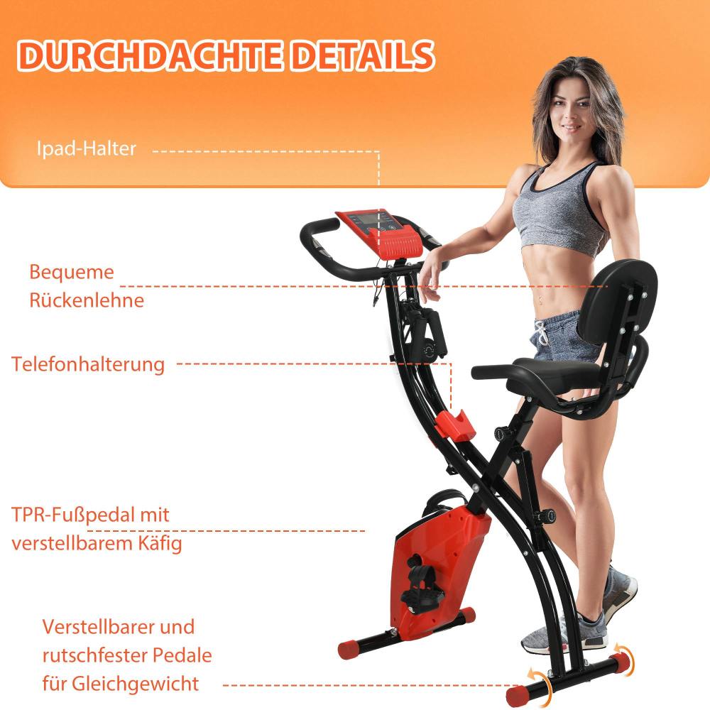 H102 Heimtrainer Durchdachte Details – iPad-Halter, Rückenlehne, Telefonhalterung und TPR-Pedale
