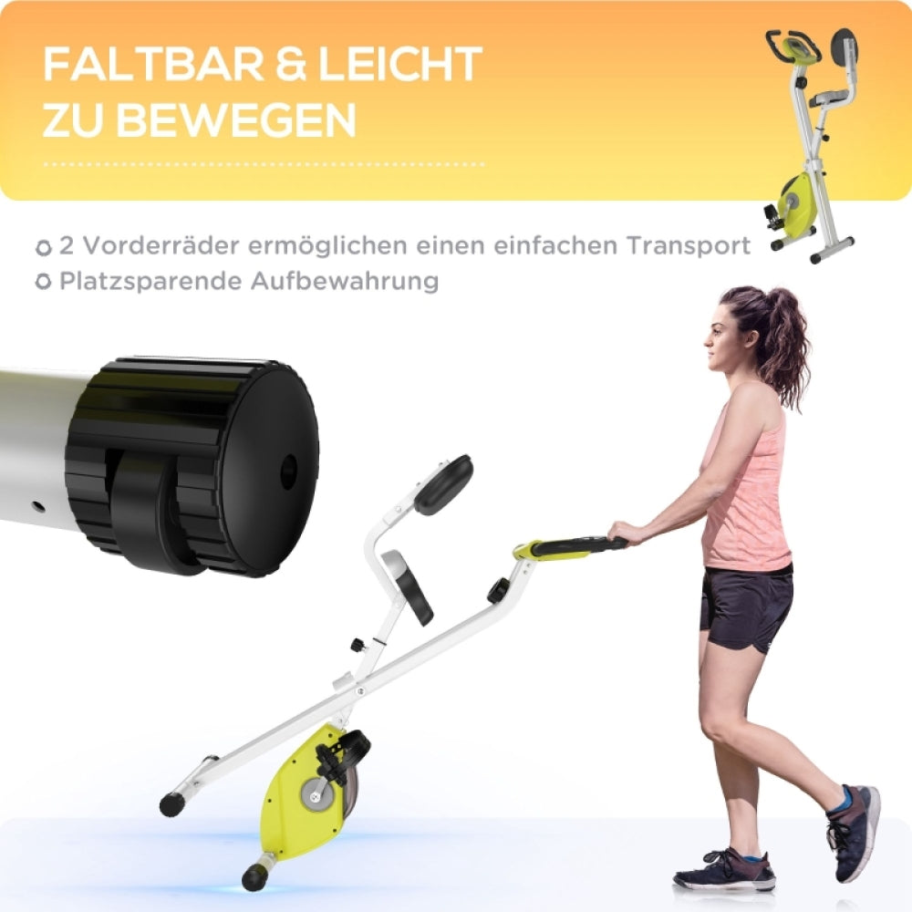 H103 Heimtrainer – Faltbar & leicht zu bewegen dank Transportrollen, platzsparend zu verstauen