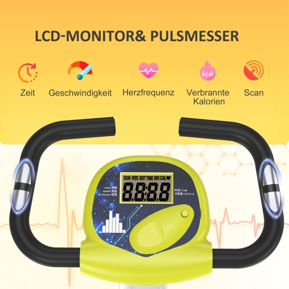 H103 Heimtrainer – LCD-Monitor & Pulsmesser mit Zeit, Geschwindigkeit, Herzfrequenz, Kalorien und Scan