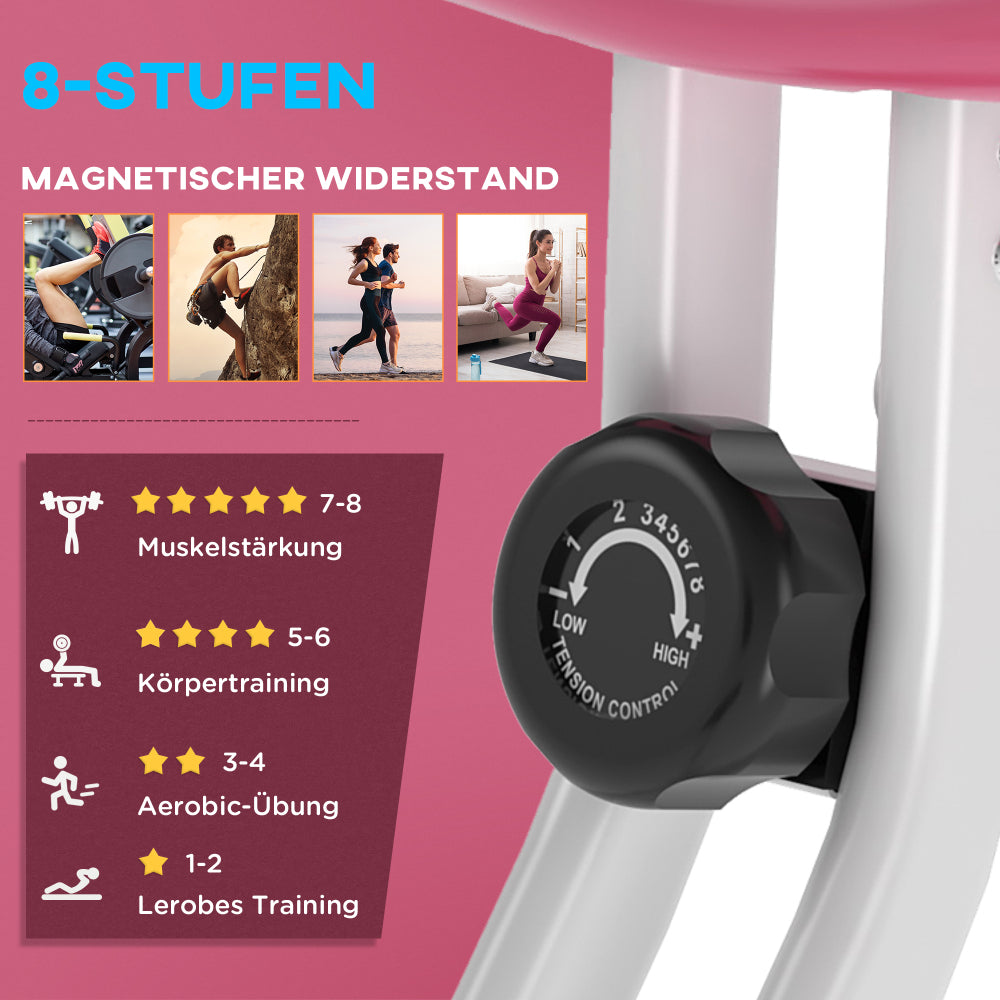 H103 Heimtrainer Pink – 8-stufiger magnetischer Widerstand für alle Trainingsniveaus