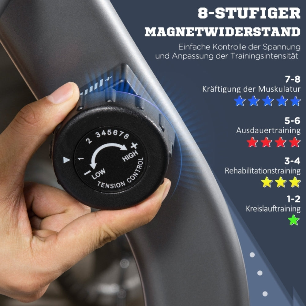 H104 Liegeheimtrainer – 8-stufiger magnetischer Widerstand für Muskelaufbau, Ausdauer und Rehabilitation