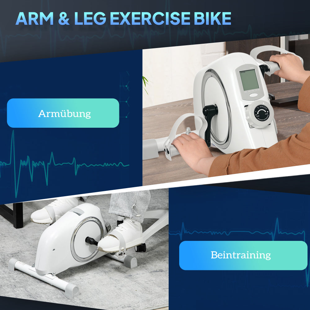 H105 Mini-Heimtrainer Weiß – Arm- und Beinübung: vielseitiger Einsatz für Armtraining und Beintraining