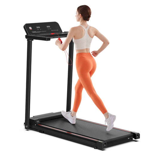 Sunjetfit T200 Heimlaufband – Frau läuft auf klappbarem Laufband für Zuhause