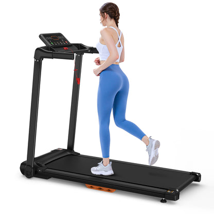 Sunjetfit T300 Heimlaufband – Frau läuft auf gelenkschonendem Laufband für Zuhause