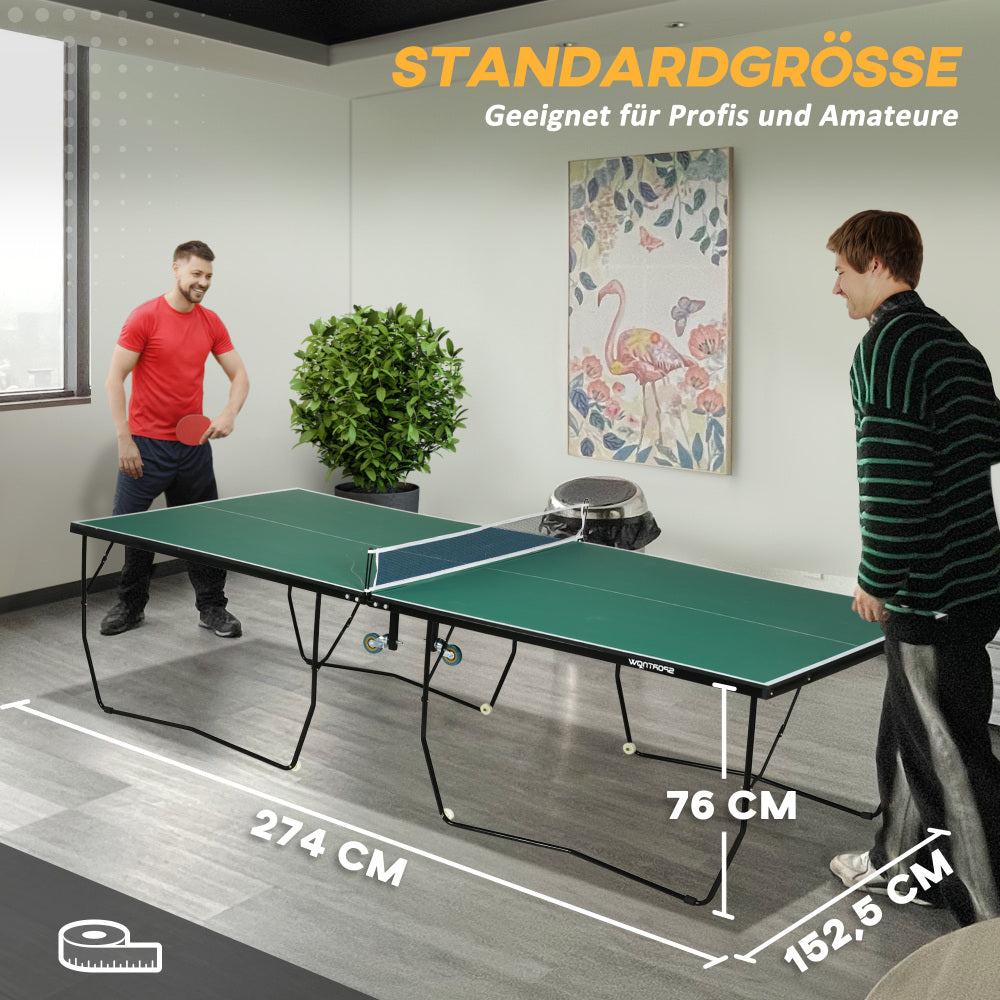 T500 Standardgröße Tischtennisplatte grün – Mann trainiert auf Profi-Tisch