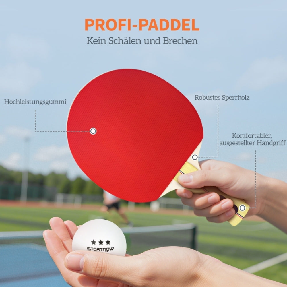Tischtennis Profi-Paddle – beidseitiger Gummibelag und Schwammkern für präzise Schläge