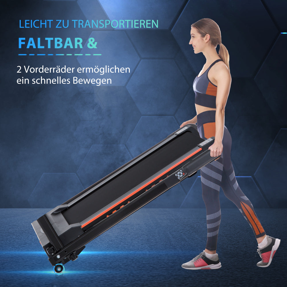 W100 Walking Pad leicht zu transportieren – faltbar mit 2 Vorderrädern für schnelles Bewegen