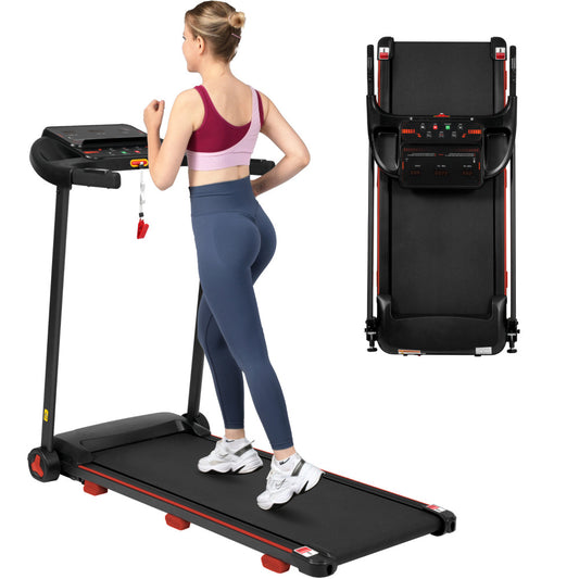 Sunjetfit X100 Profi Laufband – Frau trainiert, Vergleich aufgebaut und gefaltet